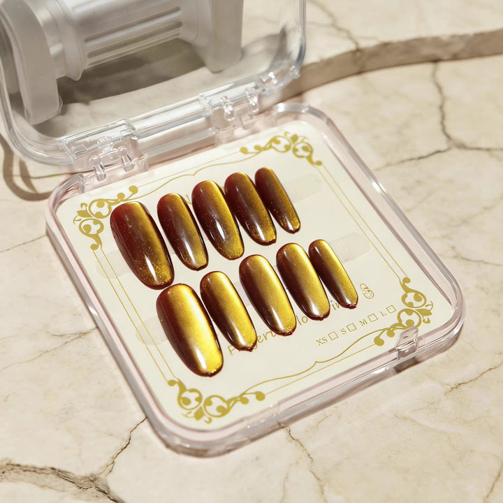 Glossy Almond-Shaped Press-On Nail Tips Kalsten