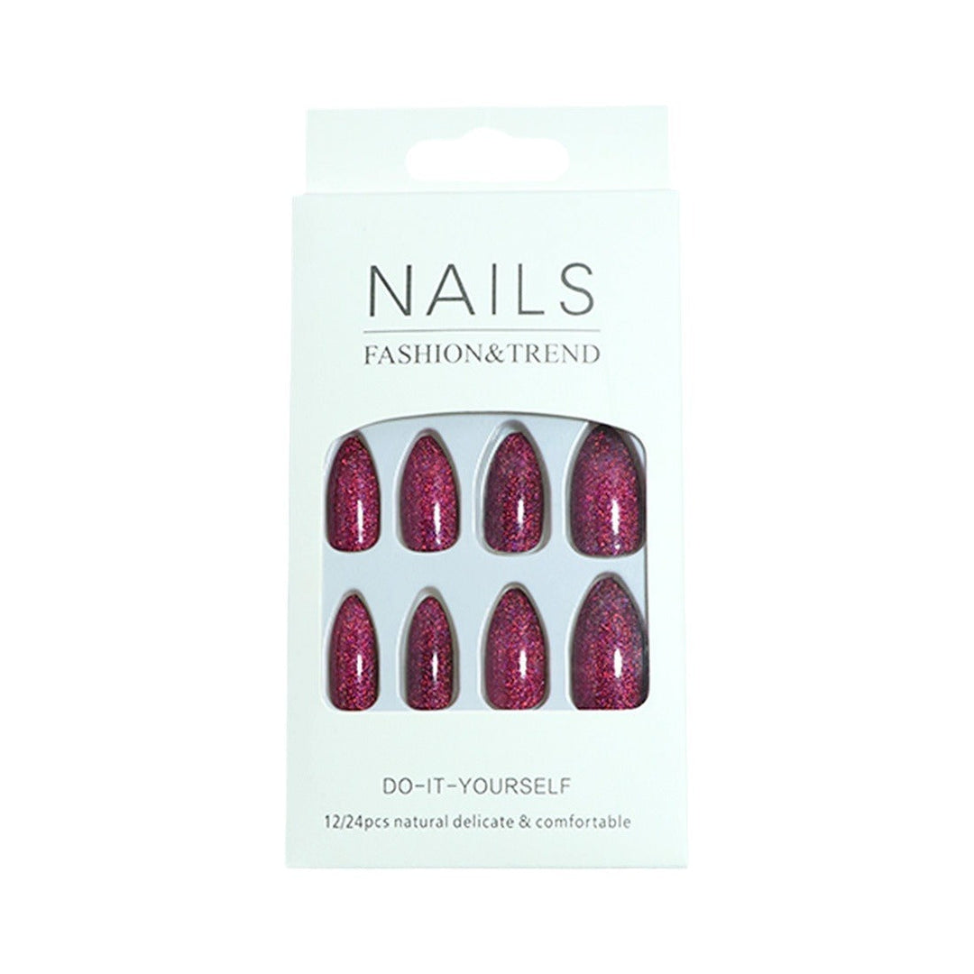 Glamorous Glittery Almond-Shaped Press-On Nails Kalsten