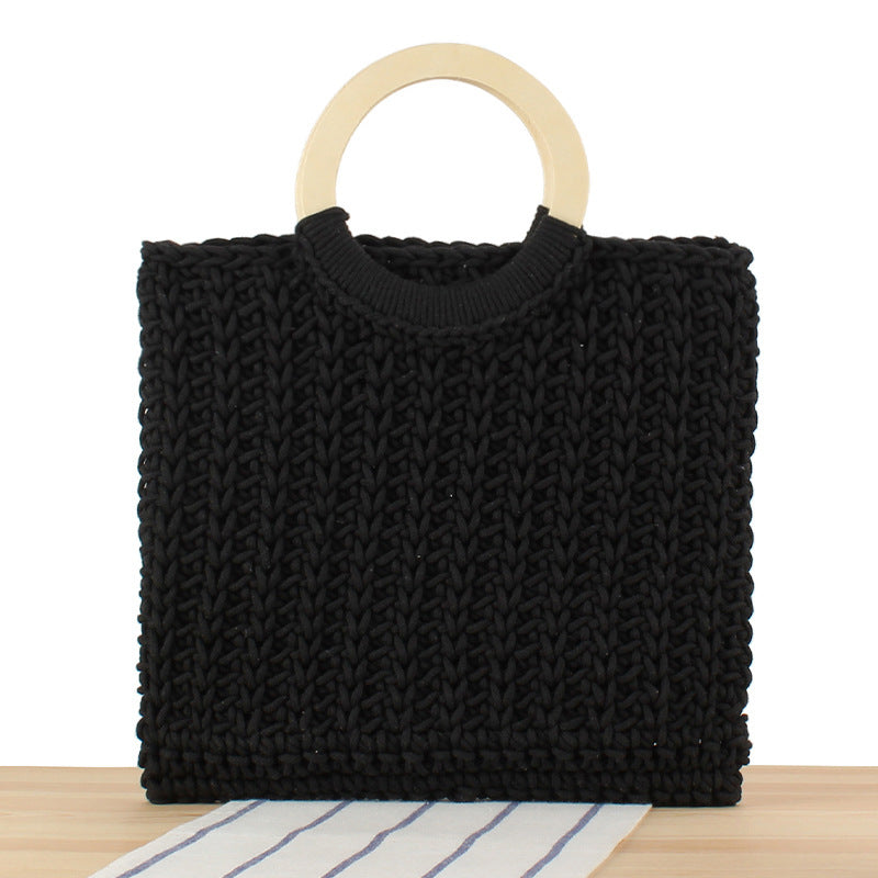 Handbag with Modern Geometric Knit Design Kalsten