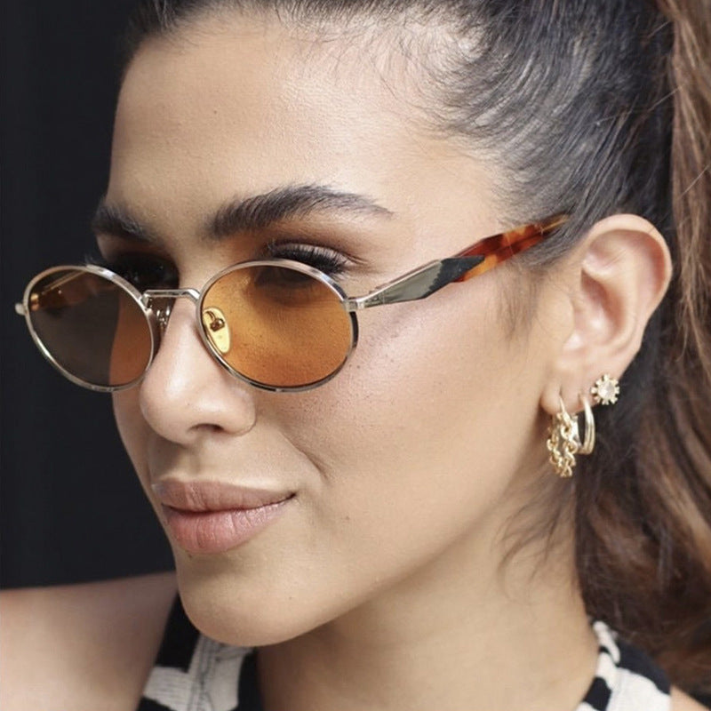 Women's designer sunglasses with unique oval frame and luxurious accents Kalsten