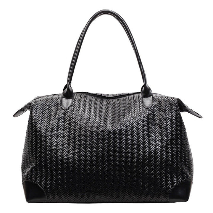 Woven Leather Travel Handbag