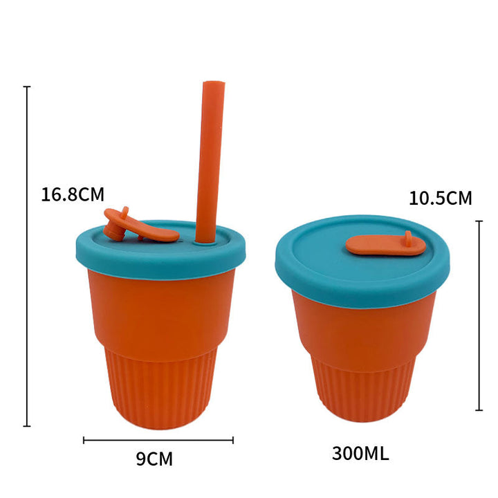 Unisex reusable silicone cup with lid and straw Kalsten