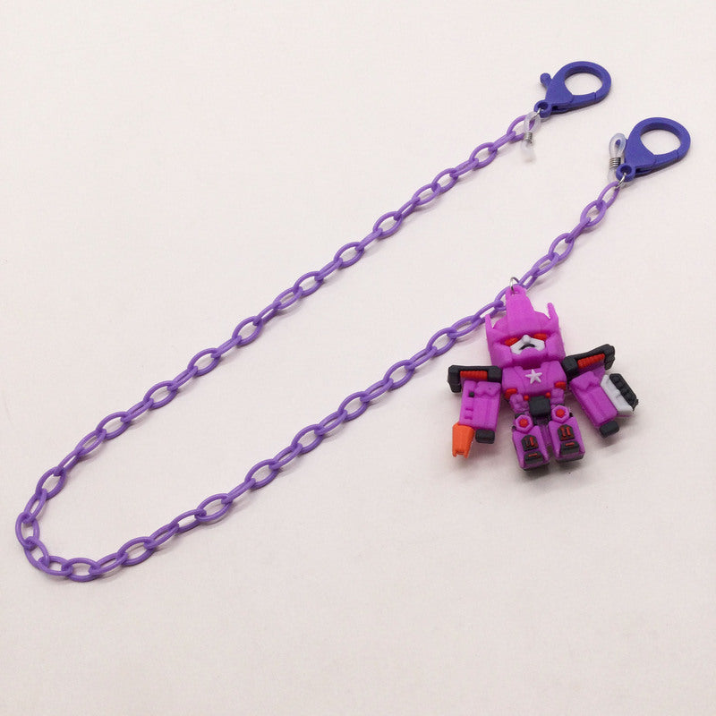 Playful glasses holder chain with robot motif Kalsten