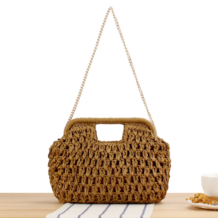 Braided handbag with elegant chain strap Kalsten