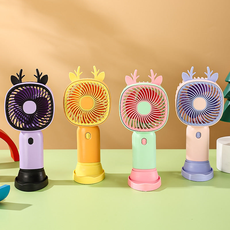 Unisex Portable Hand Fan with Animal Horns Kalsten