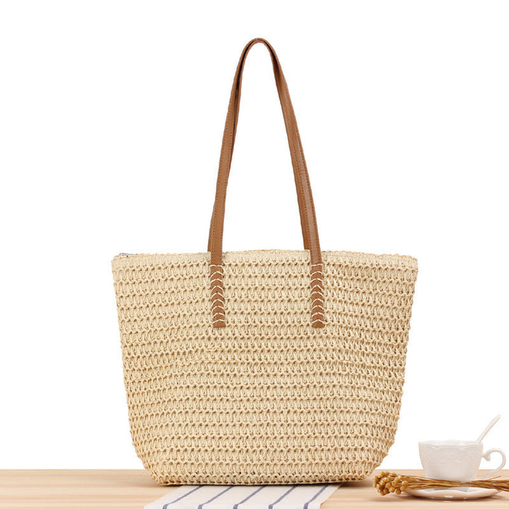 Elegant Bast Tote Bag with Sturdy Leather Handles Kalsten