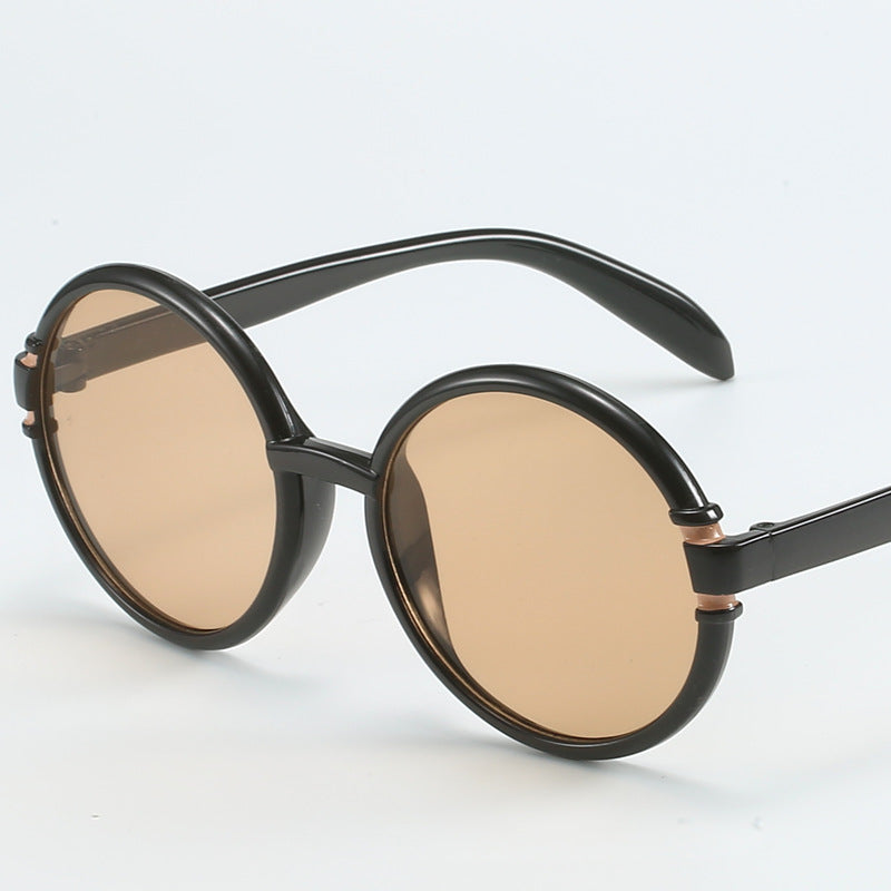 Women's round sunglasses in trendy leopard pattern with UV protection Kalsten