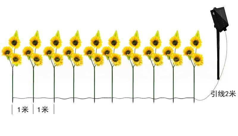 Solar-Powered Outdoor Garden Stake Lights With Realistic Sunflower Blooms And Waterproof Solar Controller Kalsten