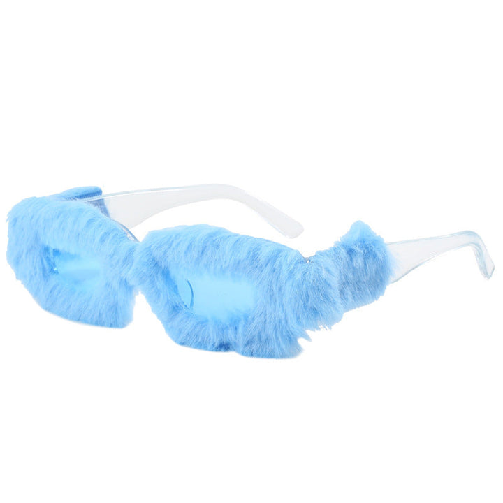 Ladies extravagant sunglasses with luxurious fur frame Kalsten