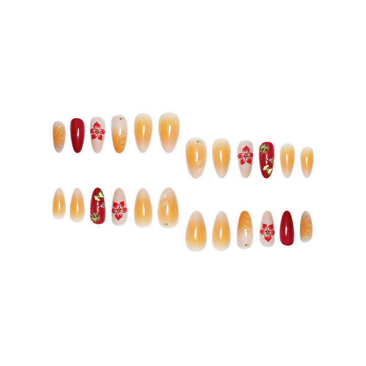 Decorative Floral Press-On Nail Art Set Kalsten