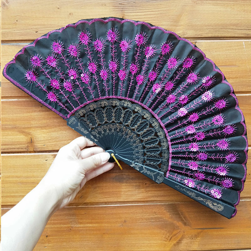 Ladies handcrafted fan with exquisite embroidery Kalsten
