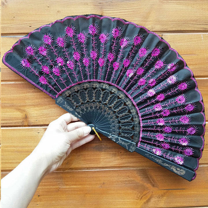 Women's high-quality lace fan with artistic floral motifs Kalsten