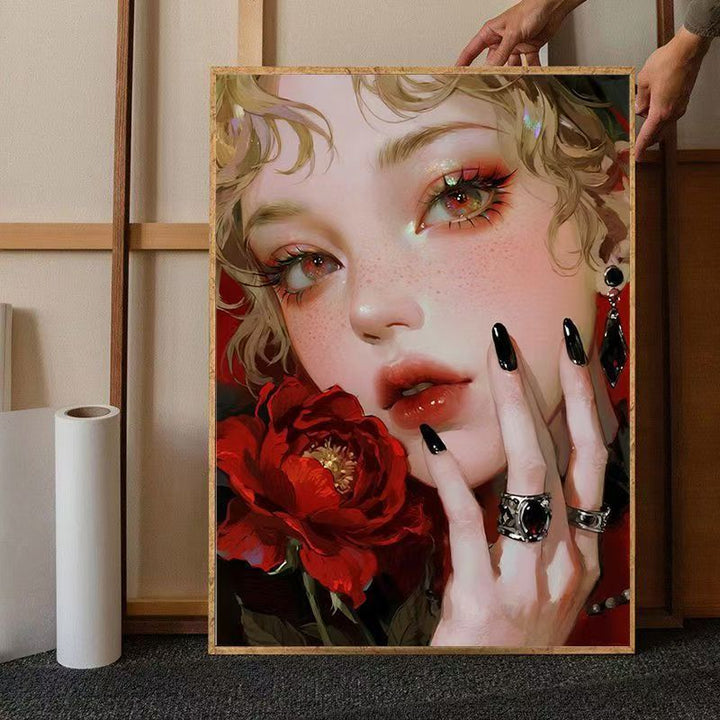 Contemporary Floral Portrait Canvas Art Kalsten