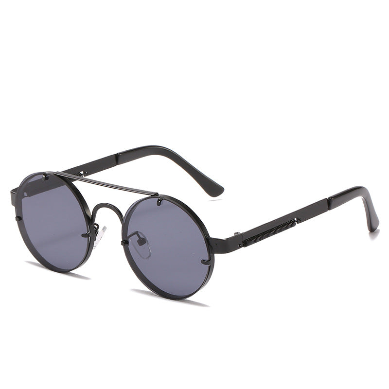 Women's round designer sunglasses with innovative metal frame and protective lenses Kalsten