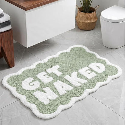 Plush Leaf-Design Bath Mat Acalora