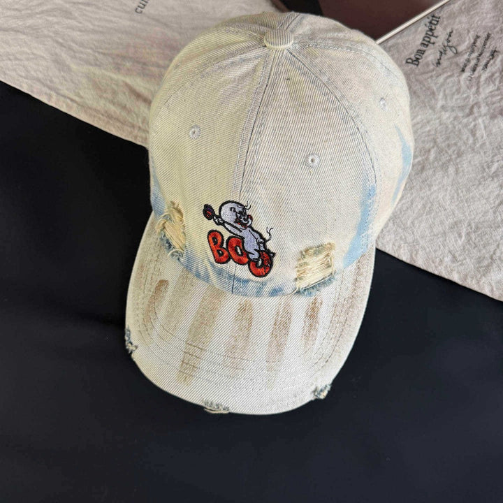 Women's Vintage-Inspired Distressed Embroidered Cap Kalsten