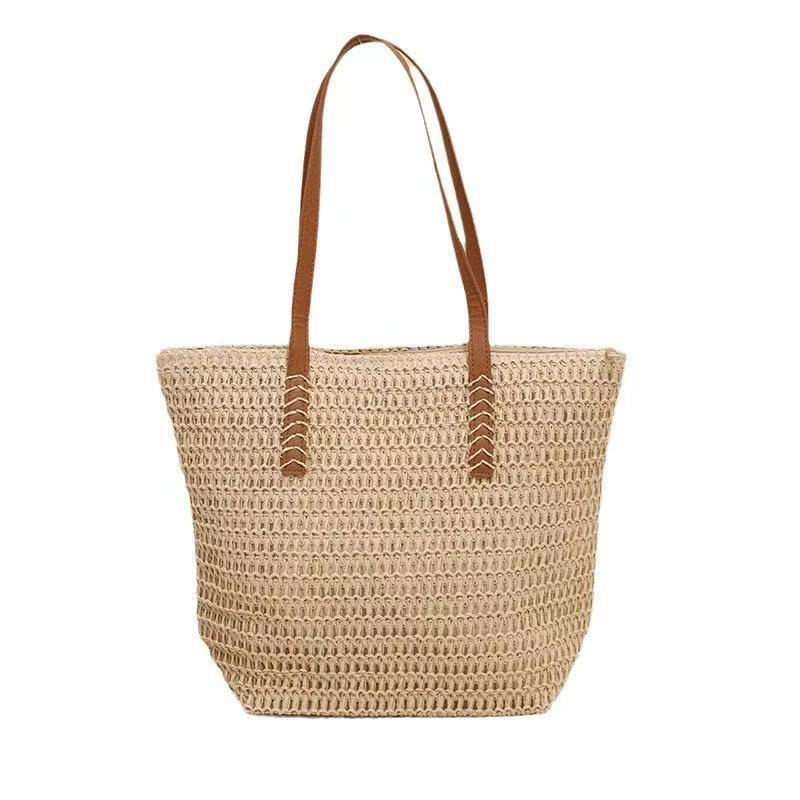 Braided shopping bag with high-quality leather handles Kalsten