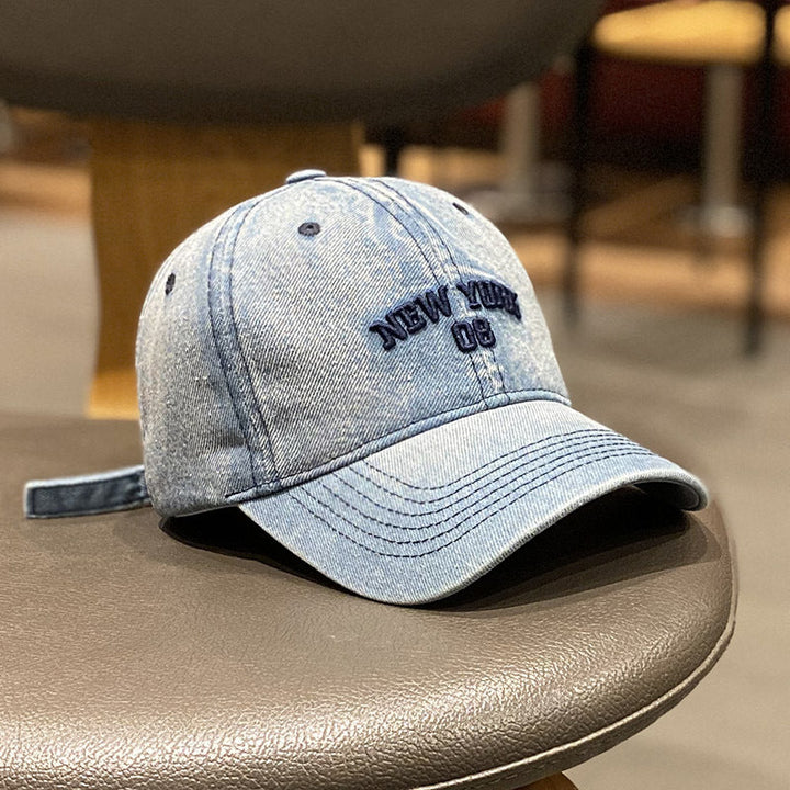 Men's Distressed Denim Style Baseball Cap Kalsten