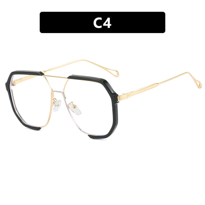 Ladies extravagant sunglasses in hexagonal design with transparent frame Kalsten