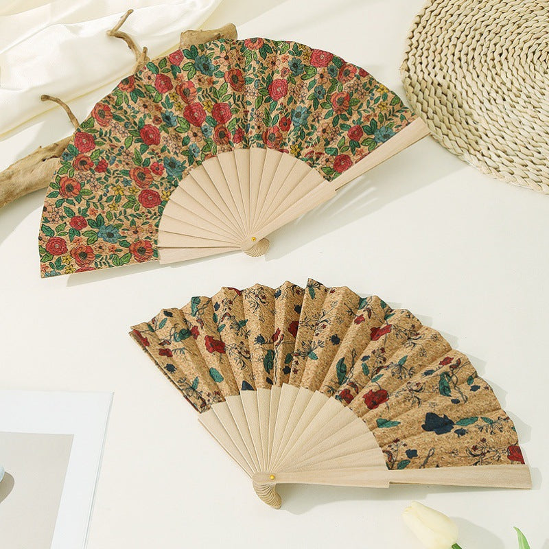 Women's handmade fan with floral motifs Kalsten