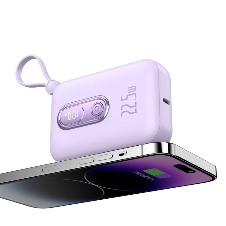 Portable power bank with integrated USB-C port and digital charge status display Kalsten