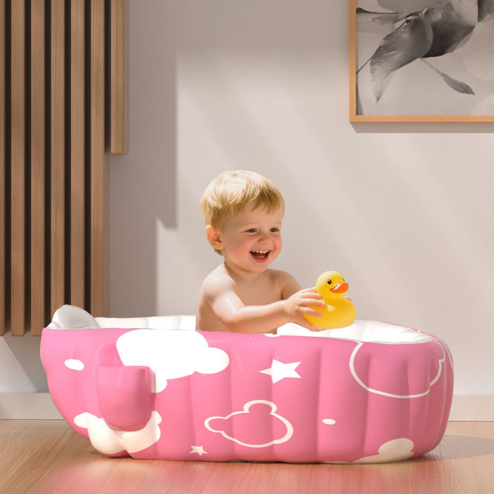 Unisex Inflatable Comfort Bathtub with Side Shelves Kalsten