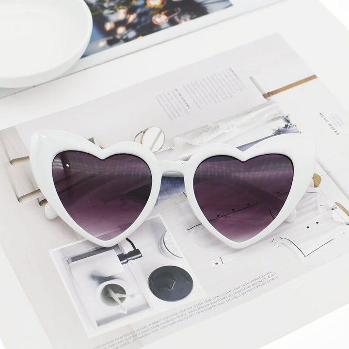 Women's Heart-Shaped Sunglasses with Glittering Frame Kalsten