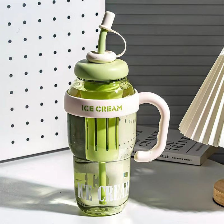 Women's multifunctional drinking container with integrated straw and sieve cup Kalsten