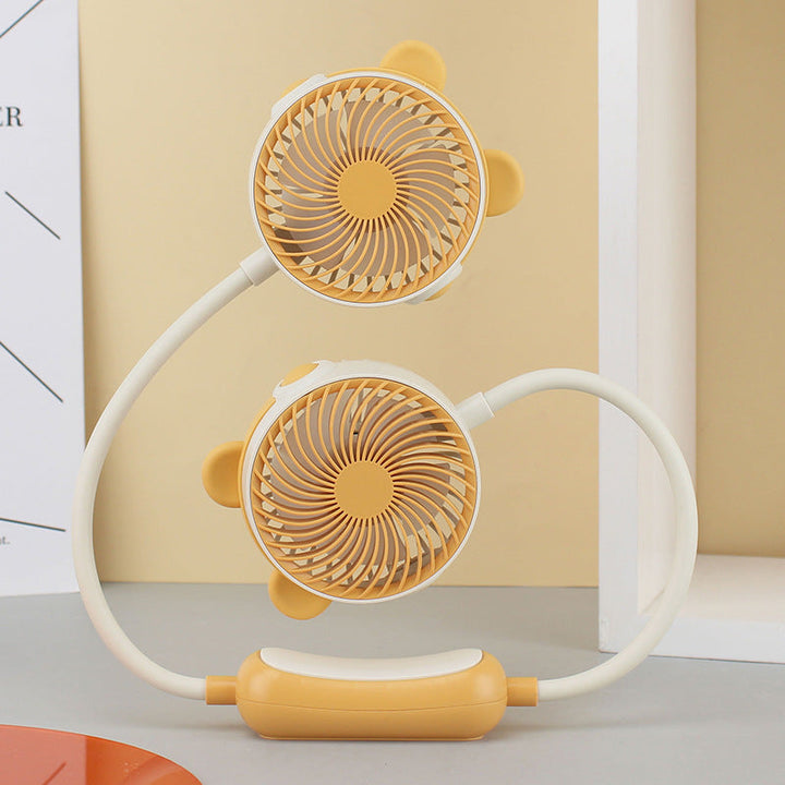 Women's Wearable Neck Fan with Dual Rotating Blades Kalsten