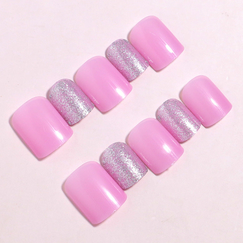 Decorative Press-On Nail Set with Glitter Accents Kalsten