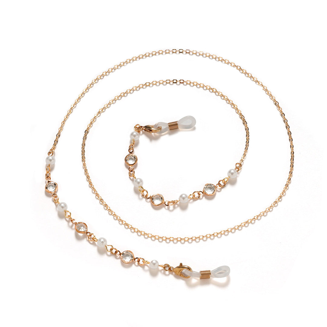 Premium Pearl and Amethyst Eyewear Chain Kalsten