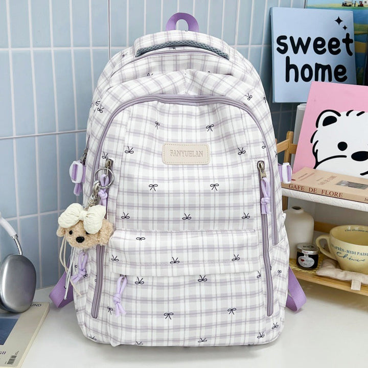 Cute Bow Patterned School Backpack
