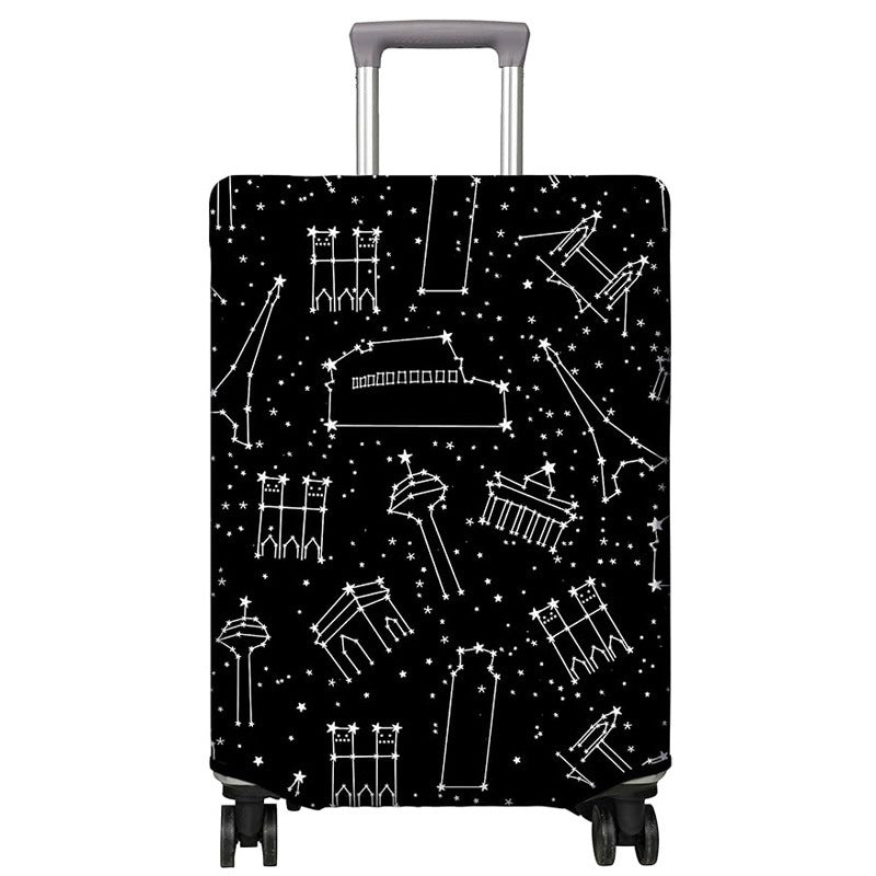 Unisex nan elastic Suitcase Cover with urban Doodle pattern, zipper and all-round protection for 4-wheel trolleys Kalsten