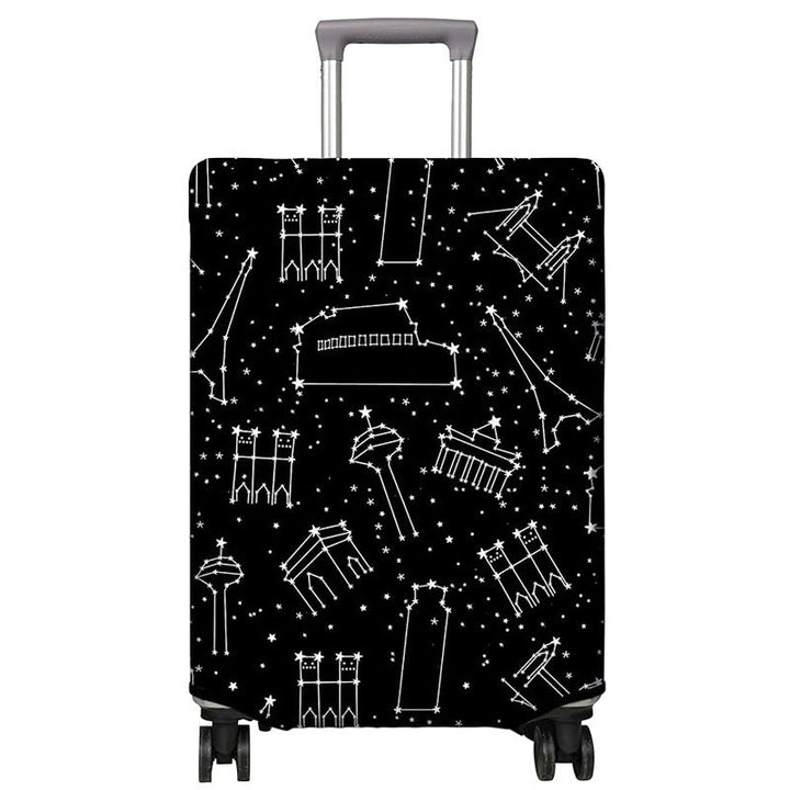 Unisex nan elastic Suitcase Cover with urban Doodle pattern, zipper and all-round protection for 4-wheel trolleys Kalsten