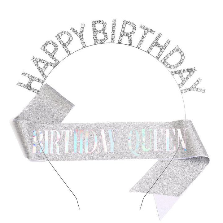Ladies Glitter Headband with "Happy Birthday" Inscription Kalsten