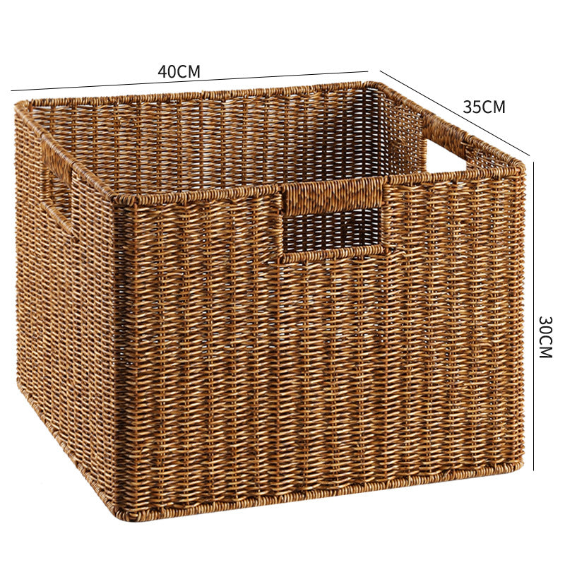 Handcrafted Rectangular Wicker Storage Bin Kalsten