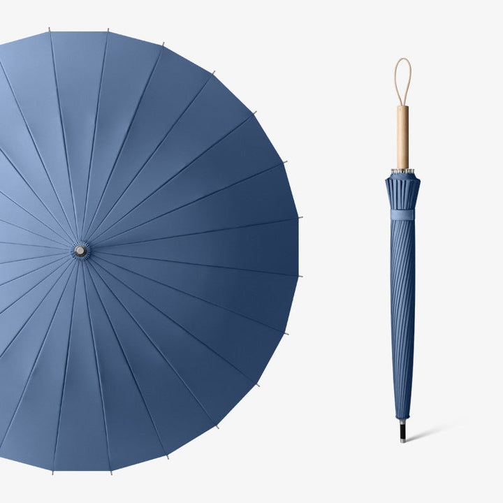 Ladies elegant folding umbrella with ergonomic wooden handle Kalsten