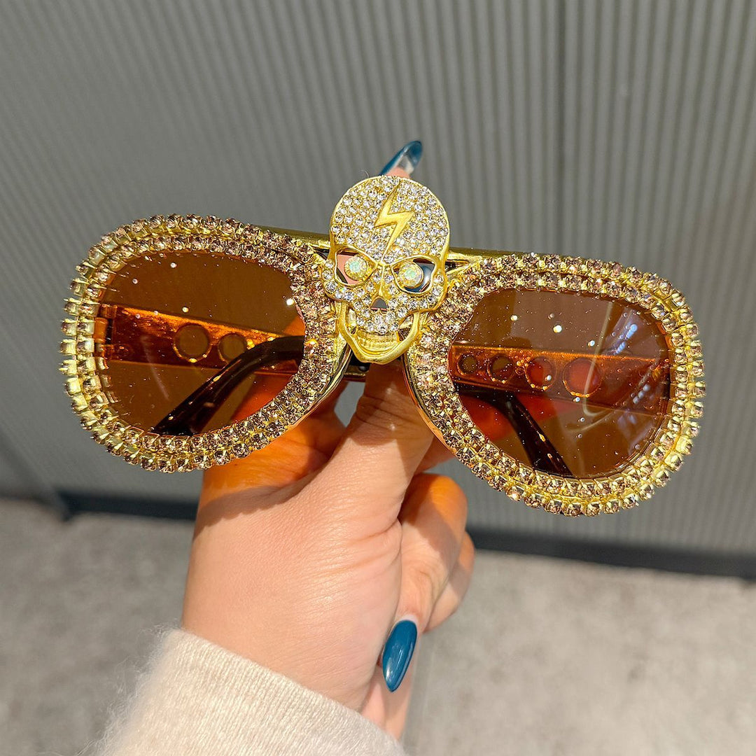 Women's statement sunglasses with eye-catching skull design and sparkling crystal detailing Kalsten