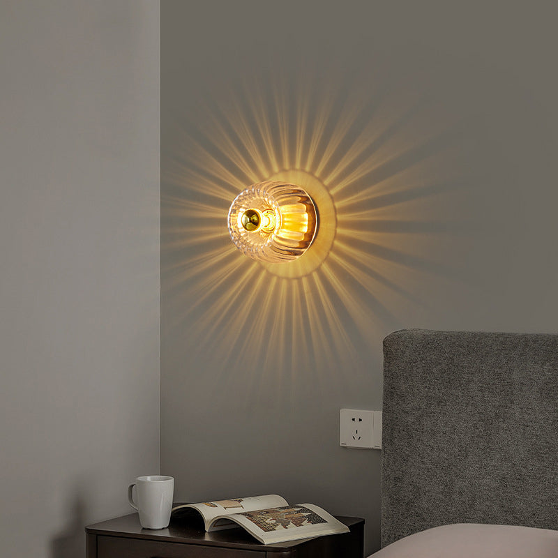 Flush Mount Light Copper 6.3 in Elegant Gold Bedroom Living Room Wall Lamp Luxury LED Incandescent Fixture | Kalsten