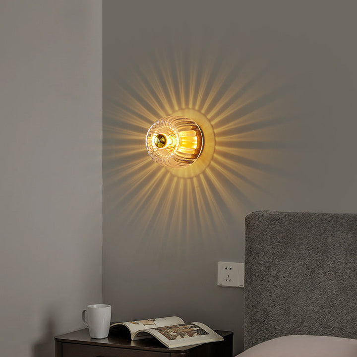 Flush Mount Light Copper 6.3 in Elegant Gold Bedroom Living Room Wall Lamp Luxury LED Incandescent Fixture | Kalsten
