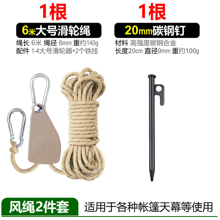 Pull rope with carabiner and tent ring Kalsten