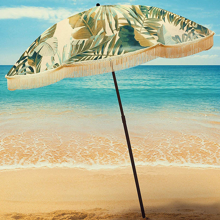 Ladies Beach Sun Protection Umbrella with Elegant Fringe Design Kalsten