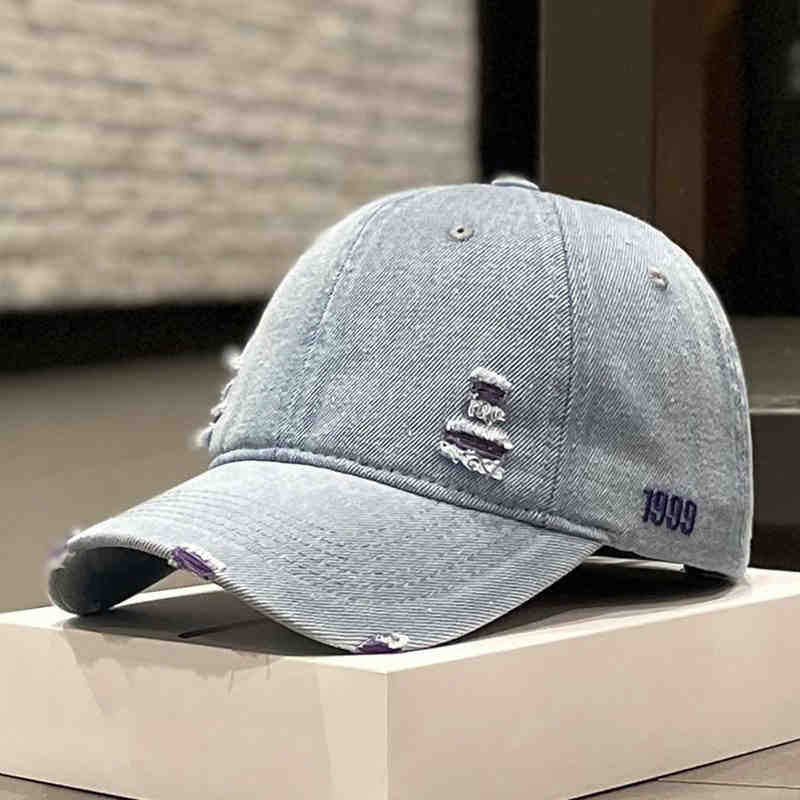 Unisex Distressed Denim Baseball Cap Kalsten
