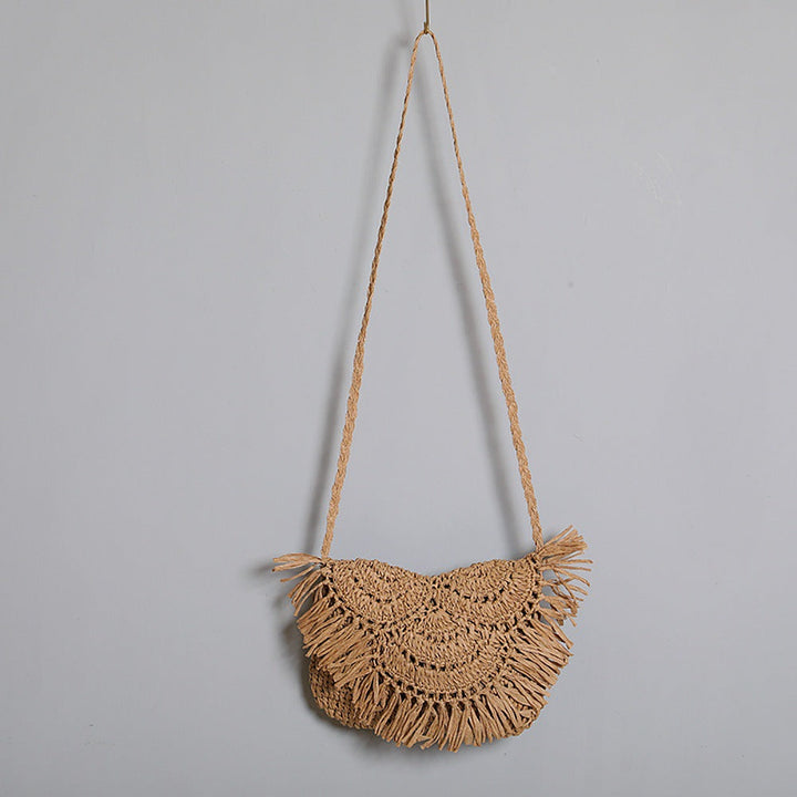 Boho Crossbody Bag Made of Handcrafted Natural Material Kalsten