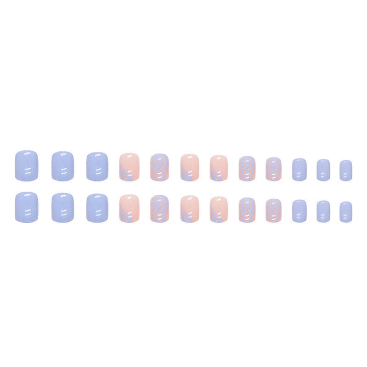 Floral Wave Design Press-On Nail Art Kalsten