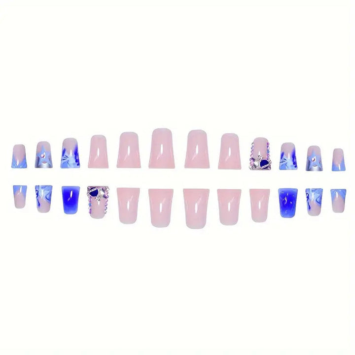 Artistic Acrylic Press-On Nail Set with Gem Accents Kalsten
