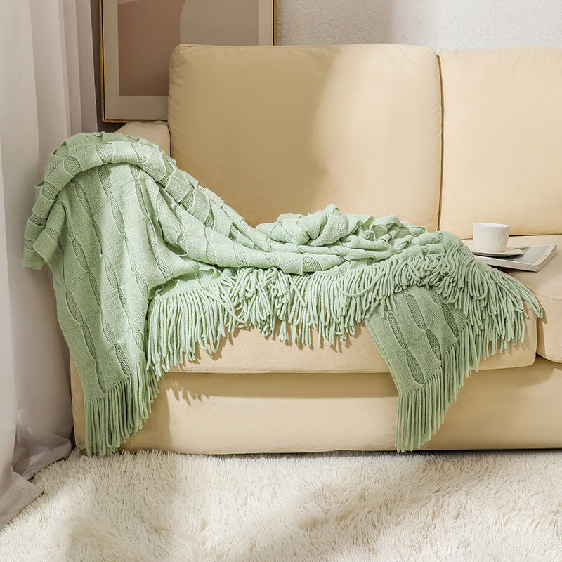Unisex Knitted Cozy Throw Blanket