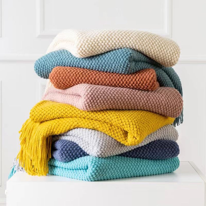 Ladies Cozy Waffle Texture Blanket Kalsten