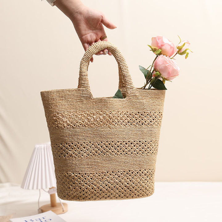 Handcrafted Beach Bag Made From Braided Natural Material Kalsten