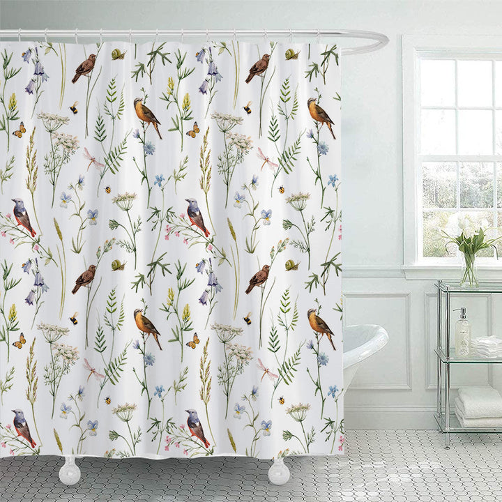 Artistic Nature-Themed Shower Curtain Kalsten